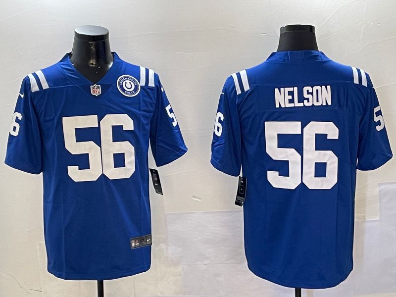 Men Indianapolis Colts #56 Nelson Blue Second generation 2024 Nike Limited NFL Jersey style 01081